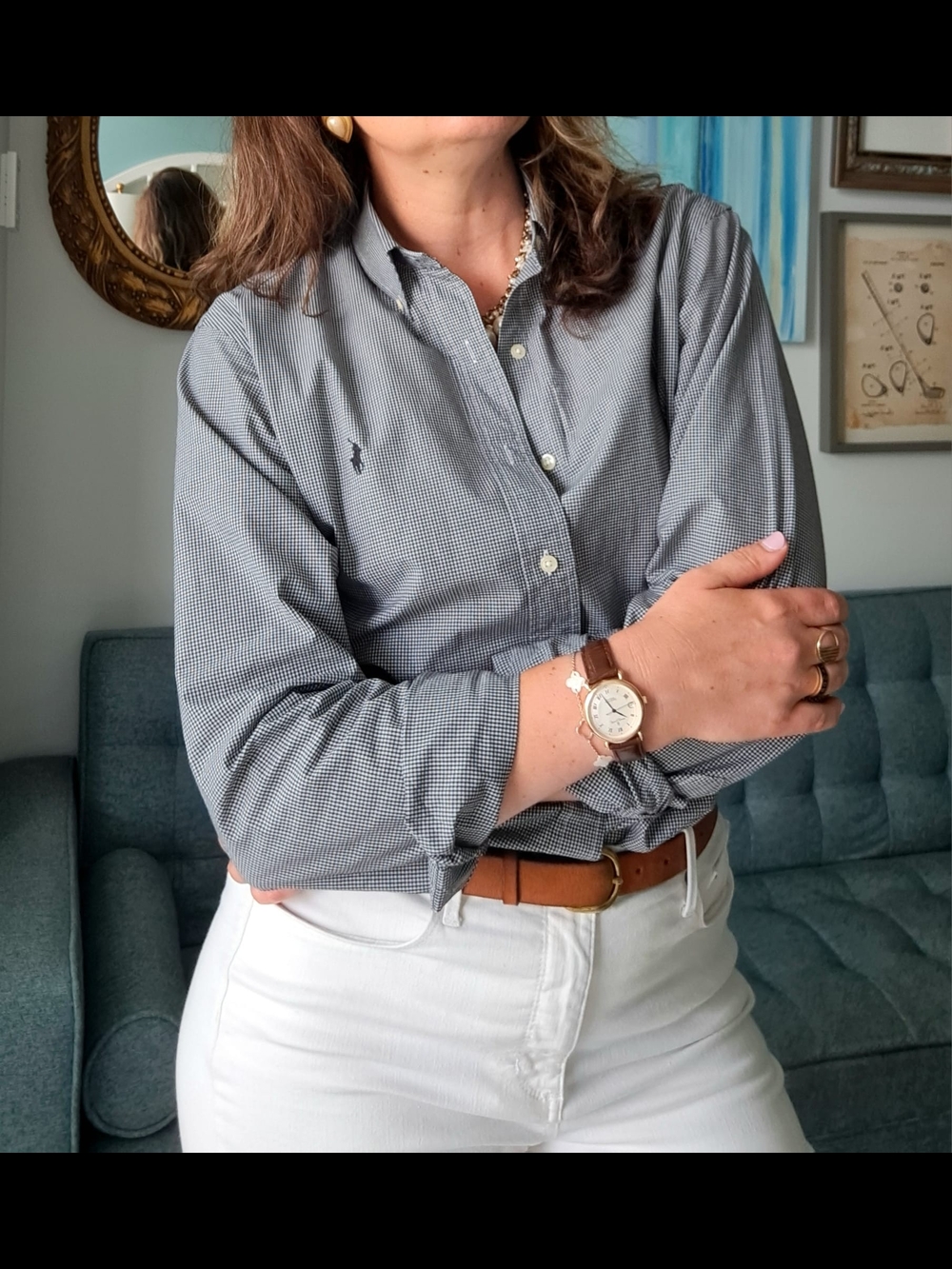 Ralph Lauren Black And White Classic Cotton Shirt